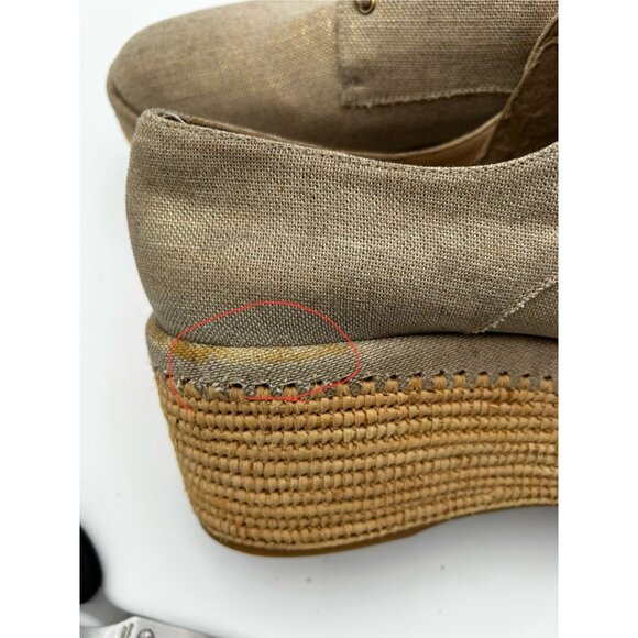 Stuart Weitzman Platform Oxford Shoes Beige Canvas Jute-Wrapped Sole MSRP $395 - Picture 7 of 8